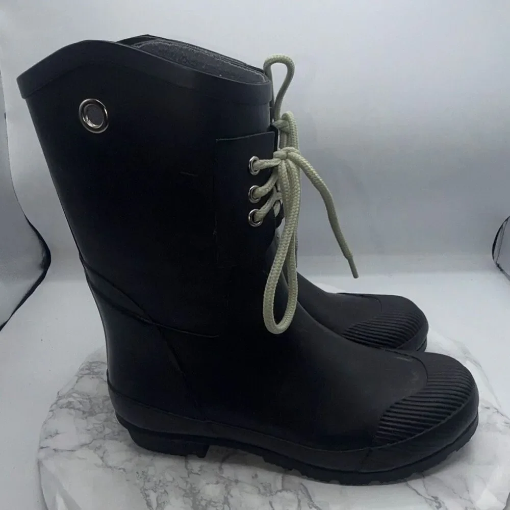 NOMAD Black Kelly B Rubber Rain Boots-9
